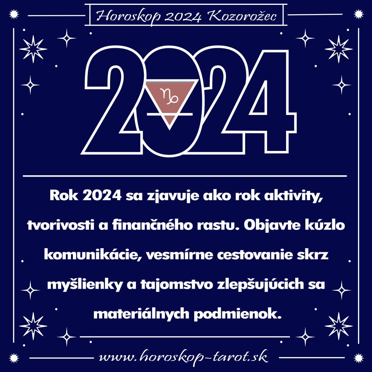 Ročný Horoskop na rok 2024 Kozorožec horoskoptarot.sk