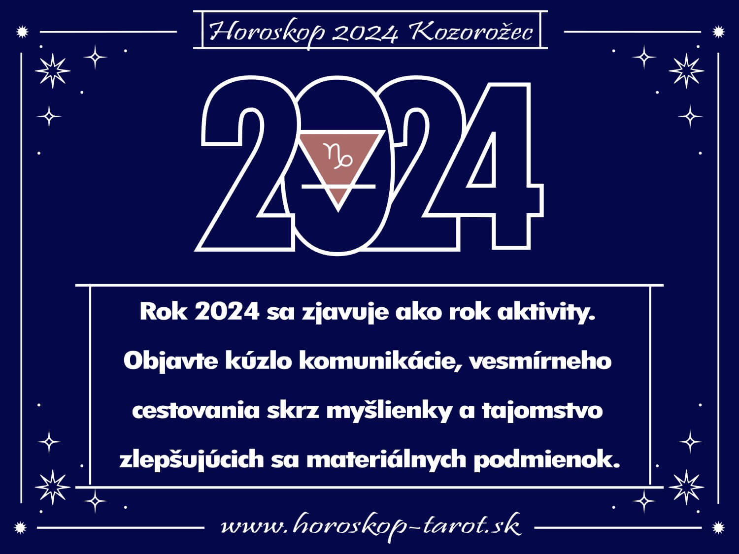 Ročný Horoskop na rok 2024 Kozorožec horoskoptarot.sk