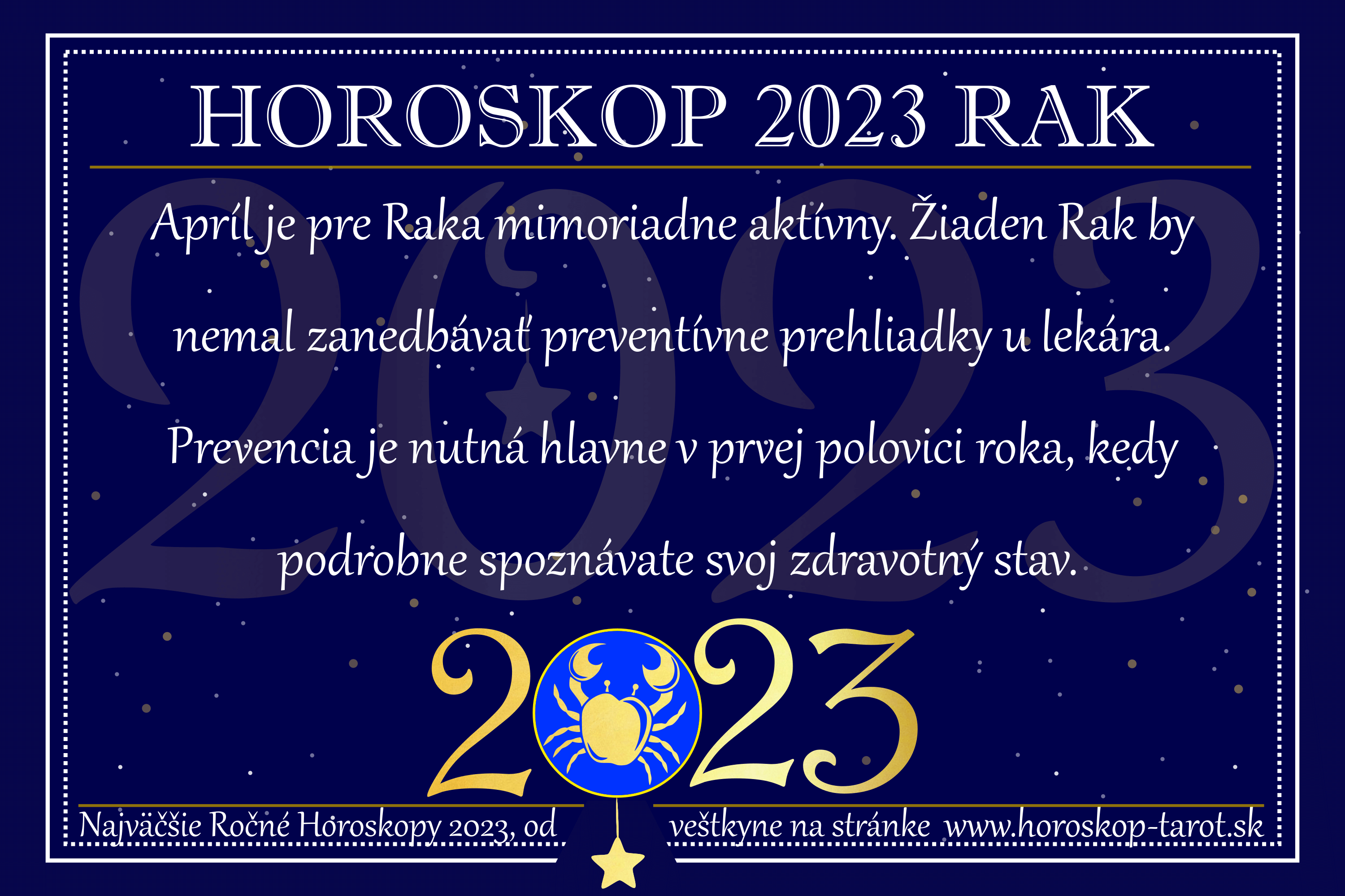 Horoskop Rak 2023 Energia & Zdravie v roku 2023