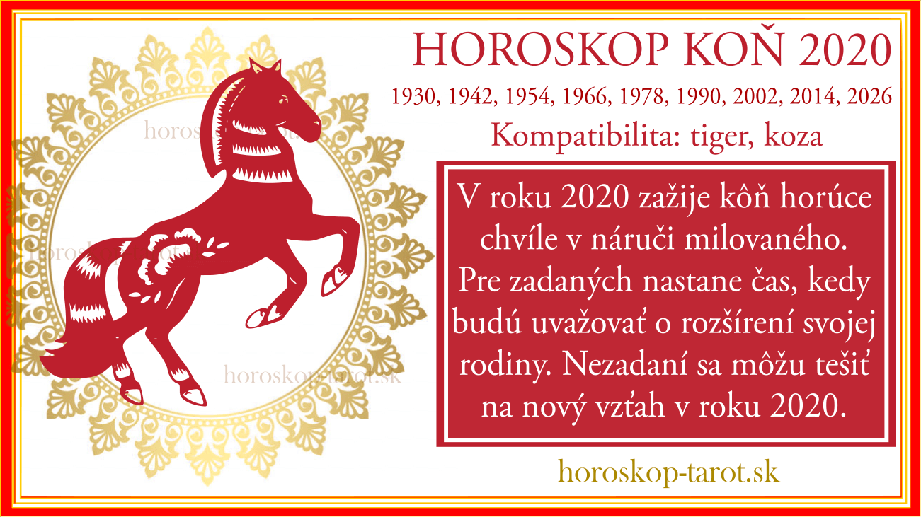 čínsky horoskop 2020 kôň
