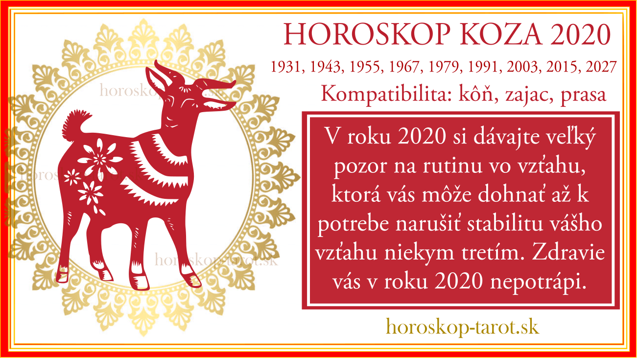 veľký čínsky horoskop 2020 Koza