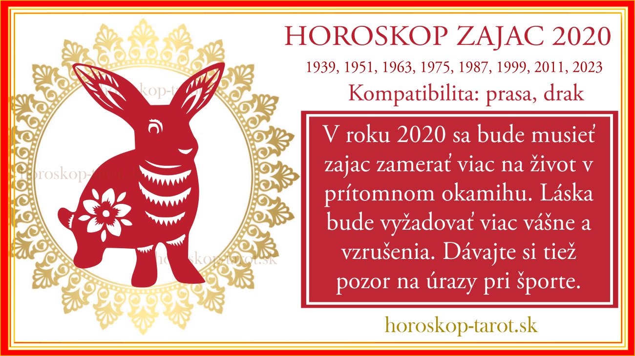 čínsky horoskop 2020 zajac