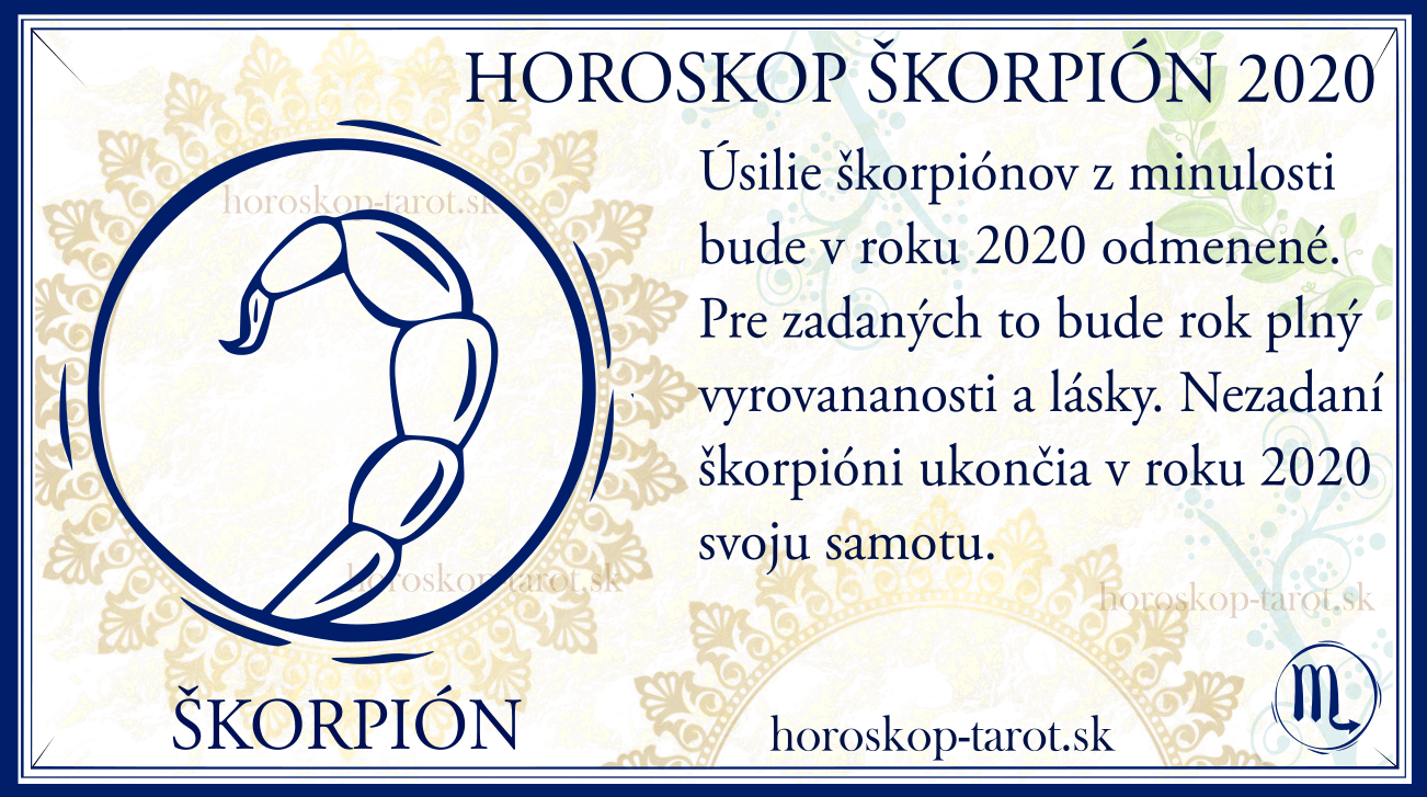 horoskop 2020 pre znamenie škorpión
