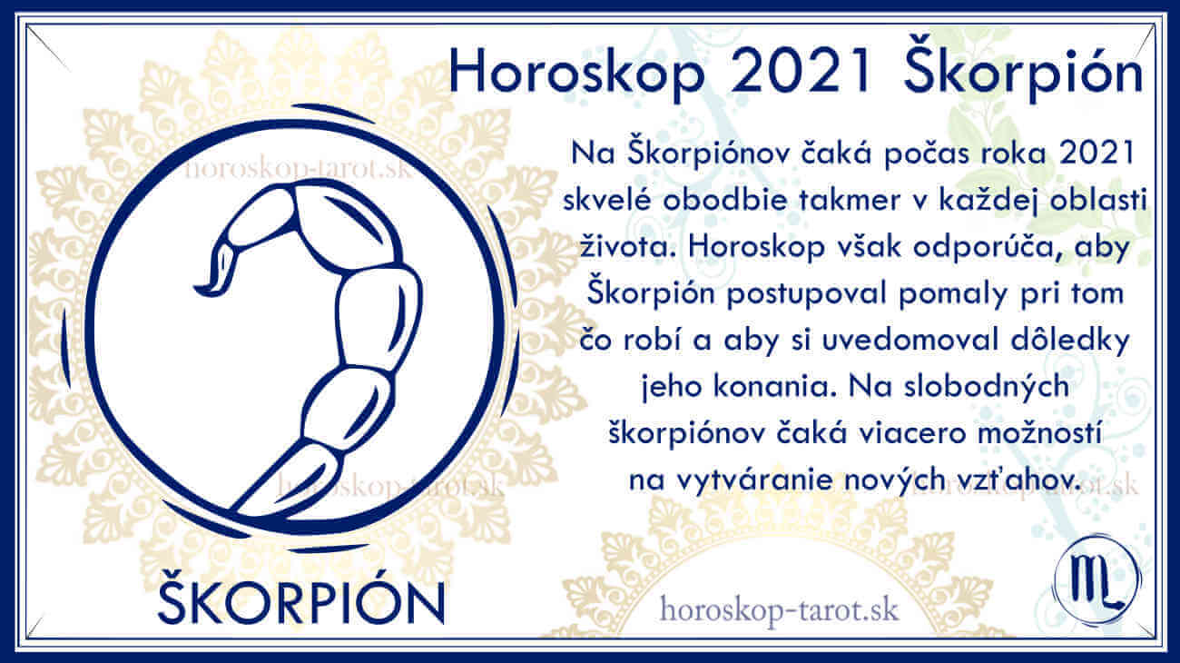 horoskop 2021 pre znamenie škorpión