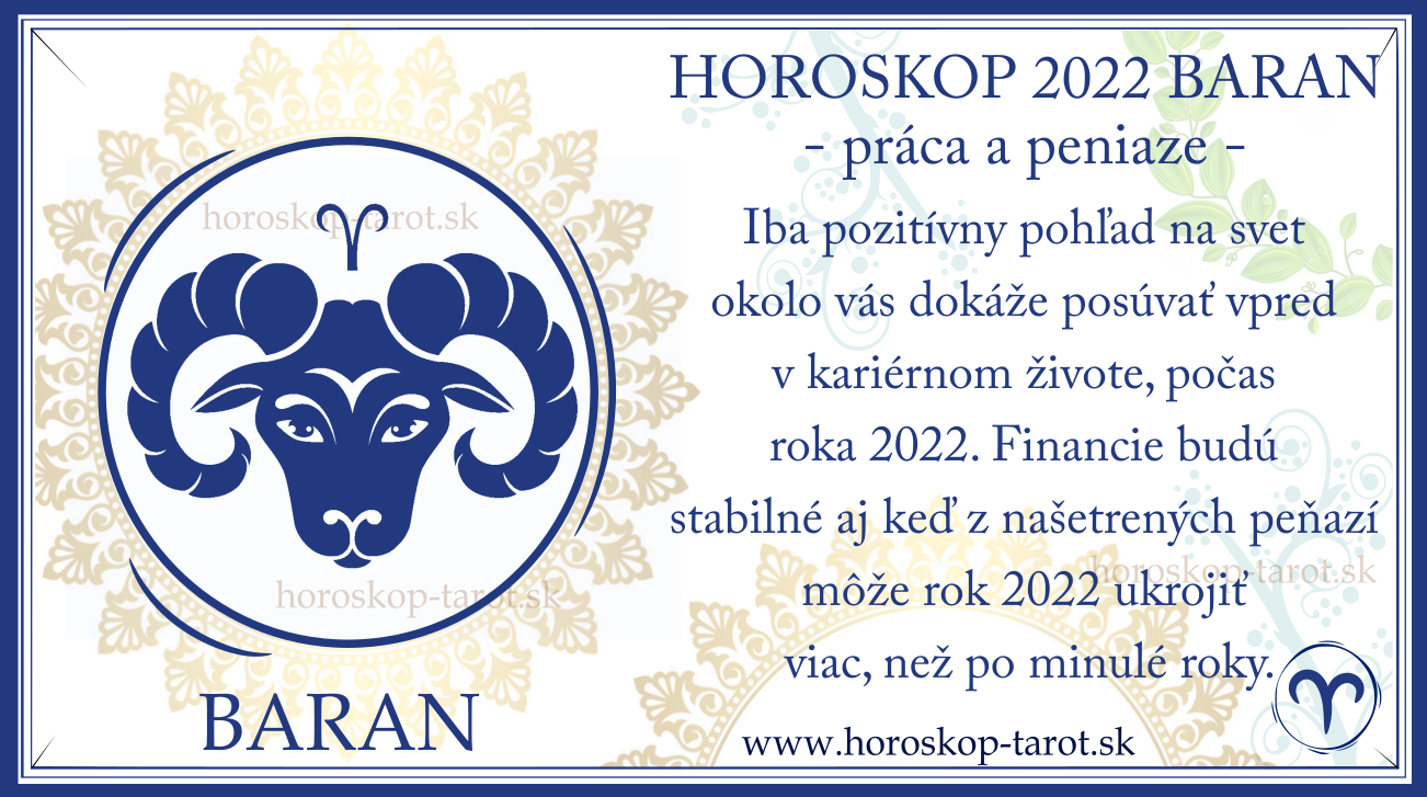horoskop 2022 baran - práca a peniaze