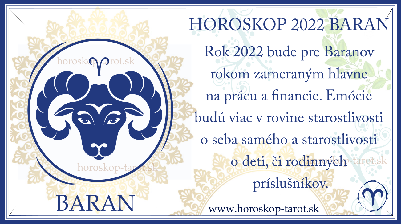 ročný horoskop 2022 baran