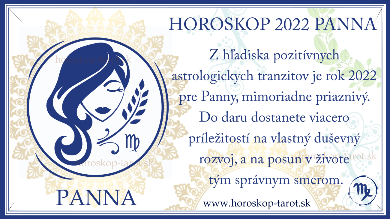 ročný Horoskop Panna 2022