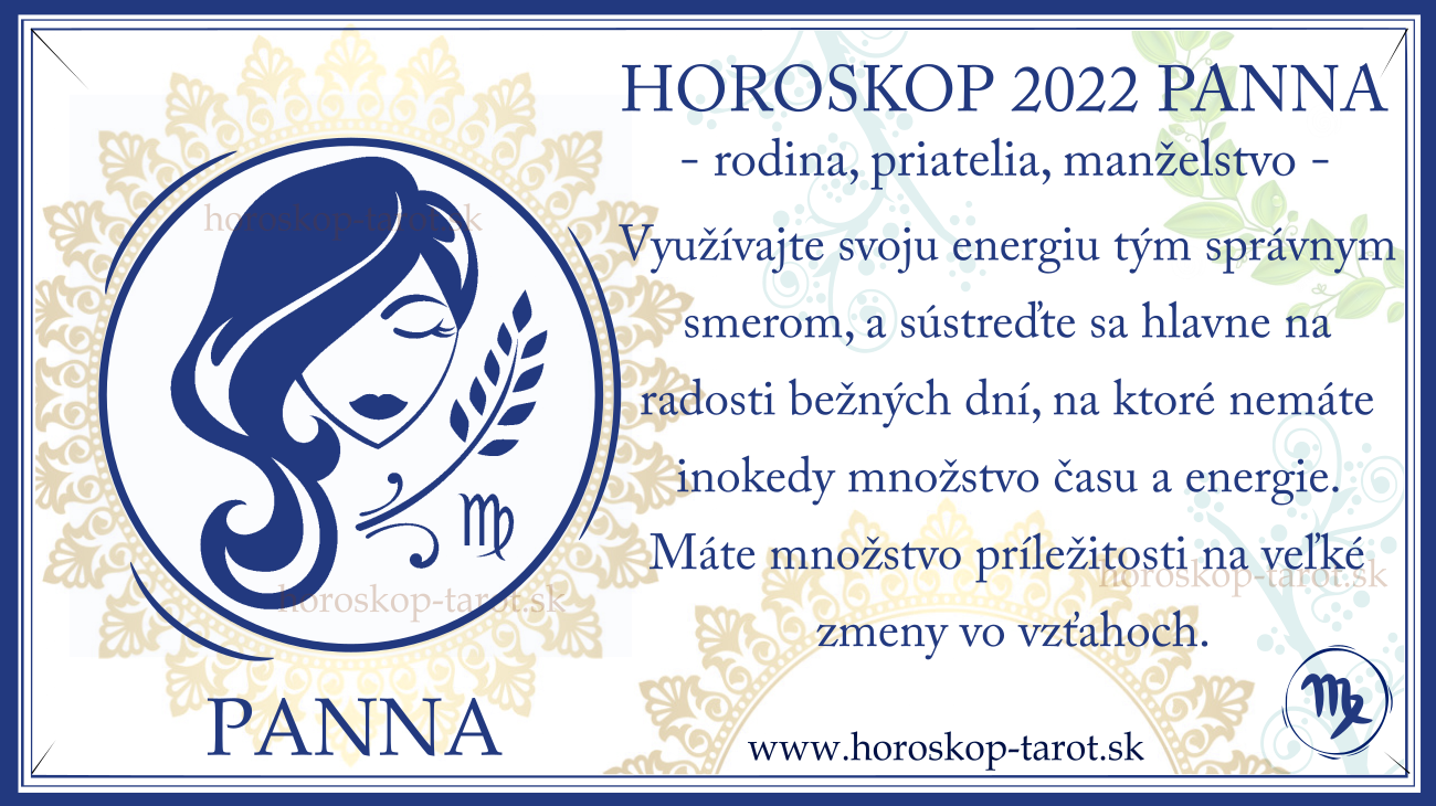 ročný Horoskop Panna 2022 rodina, priatelia, tehotenstvo a manželstvo