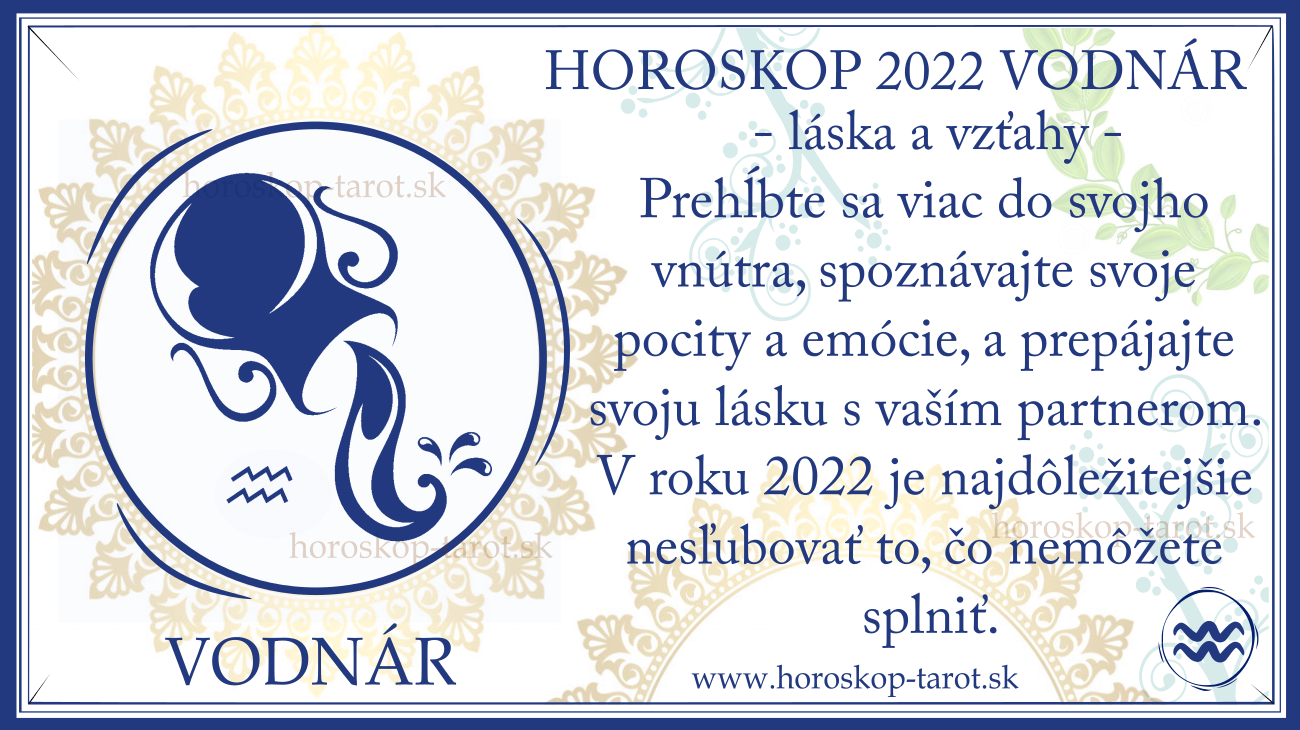 Horoskop Vodnár 2022 láska a vzťahy